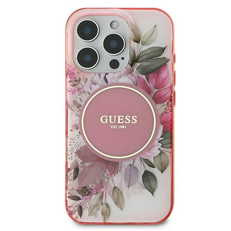 GUESS CASE DO IPHONE 16 PRO MAX 6.9 DO MAGSAFE KWIATOWE WZORY Z TONAL