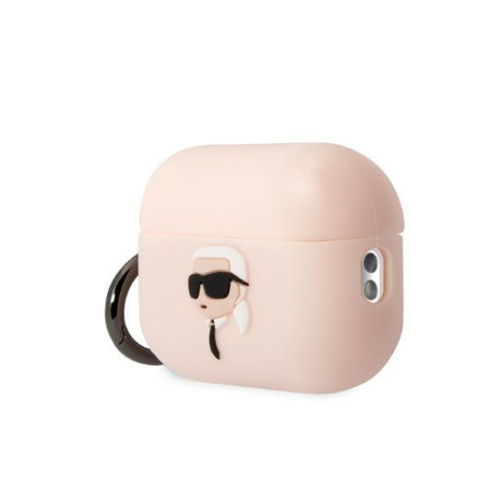 Etui Karl Lagerfeld KLAP2RUNIKP na AirPods Pro 2 cover - różowe Silicone Karl Head 3D