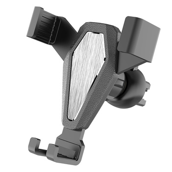 Grawitacyjny uchwyt samochodowy do smartfona na kratkę srebrny (YC07)