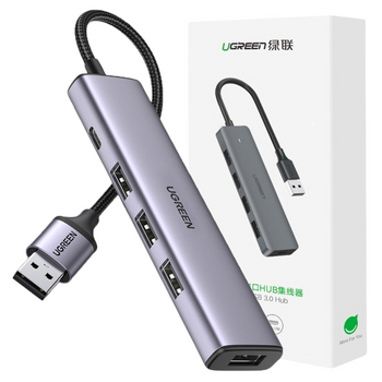 UGREEN HUB USB 4X 3.0 DO PC KOMPUTERA LAPTOPA Z PORTAMI SZYBKIEGO ŁADOWANIA