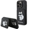 Etui Karl Lagerfeld Saffiano Cardslots and Stand Monogram Choupette do iPhone 15 Pro - czarne