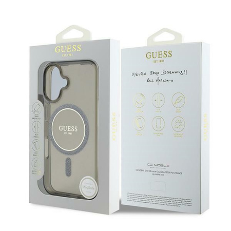 GUESS ETUI CASE HARDCASE IML GLITTER CIRCLE DO IPHONE 16 PLUS DO MAGSAFE