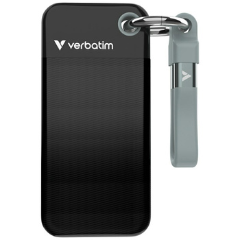 Dysk Zewnętrzny Verbatim Pocket SSD 2TB  - brelok do kluczy z kablem USB-C 3.2 gen.2 czarno-szary/black-grey 32194