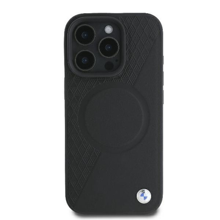 BMW BMHMP16L23RTPK iPhone 16 Pro 6.3czarny/black hardcase Sign Leather Half Textured And Circle MagSafe