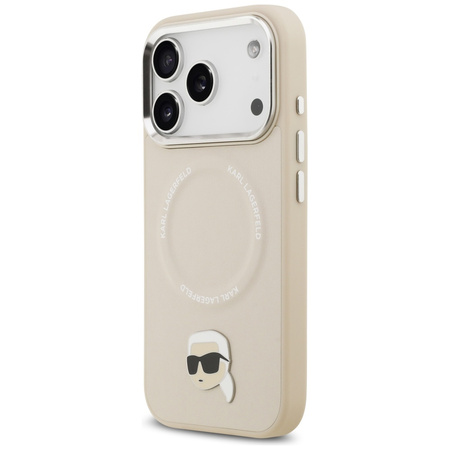 Etui Karl Lagerfeld Karl Pin MagSafe doiPhone 17 Pro beżowy