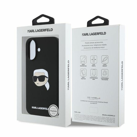KARL LAGERFELD ETUI DO IPHONE 16 6.1 DO MAGSAFE SILIKONOWE KARL HEAD PRINT