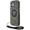 GUESS ETUI CASE POKROWIEC LEOPARD TRIANGLE CORD STRAP DO IPHONE 16