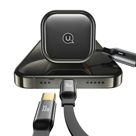 USAMS ŁADOWARKA SAMOCHODOWA ZWIJANY KABEL 2XUSB-C 30W PD DO IPHONE 12 13 14