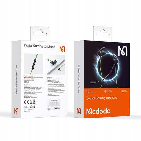 MCDODO SŁUCHAWKI DOUSZNE PRZEWODOWE DO TELEFONU Z MIKROFONEM GAMINGOWE JACK