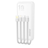 Dudao K6Pro uniwersalny powerbank 10000mAh z kablem USB, USB Typ C, Lightning biały (K6Pro-white)