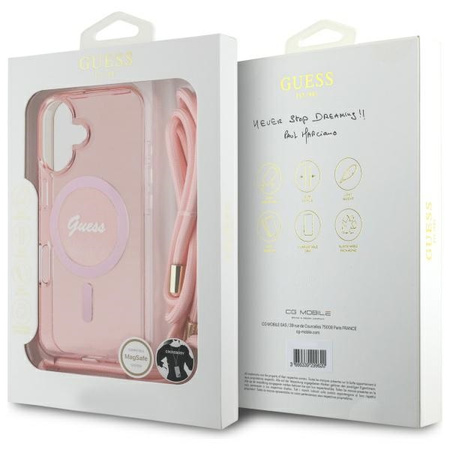 GUESS ETUI HARDCASE DO IPHONE 16 6.1 CROSSBODY CORD SCRIPT DO MAGSAFE