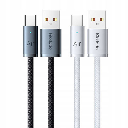 MCDODO KABEL USB-A USB-C SZYBKIE ŁADOWANIE USB TYP C 6A 100W 2M LED CZARNY