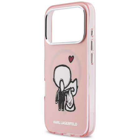 Etui Karl Lagerfeld Karl & Choupette Back MagSafe do iPhone 17 Pro Max różowy