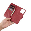 iCarer Wallet Case 2in1 etui iPhone 14 Pro skórzany pokrowiec z klapką Anti-RFID czerwony (WMI14220726-RD)