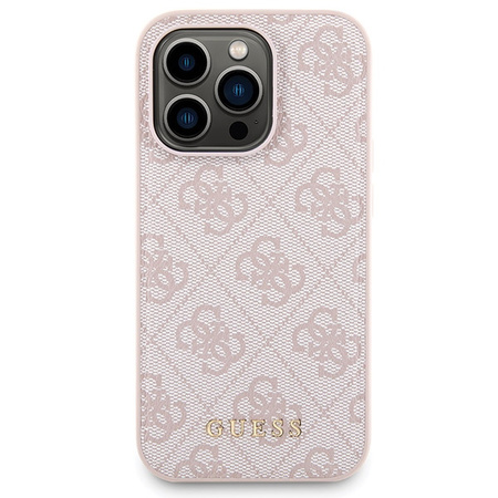 Zestaw Guess GUBPM5P15X4GEMGP iPhone15 Pro Max 6.7 hardcase + Powerbank 5000mAh MagSafe różowy/pink 4G Metal Logo