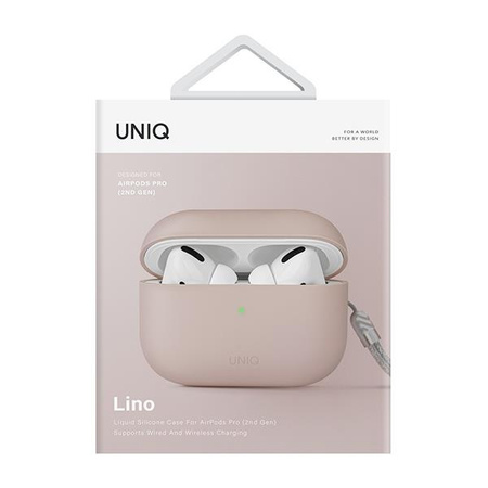 UNIQ etui Lino AirPods Pro 2 gen Silicone różowy/blush pink