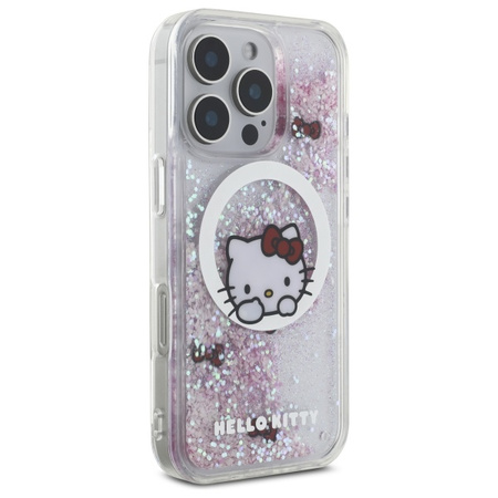 HELLO KITTY ETUI DO IPHONE 16 PRO HARDCASE LIQUID GLITTER SWEET KITTY BOWS