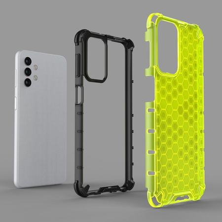 Honeycomb etui pancerny pokrowiec z żelową ramką Samsung Galaxy A32 5G zielony