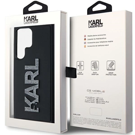 Etui Karl Lagerfeld 3D Rubber Glitter Logo na Samsung Galaxy S23 Ultra - czarne