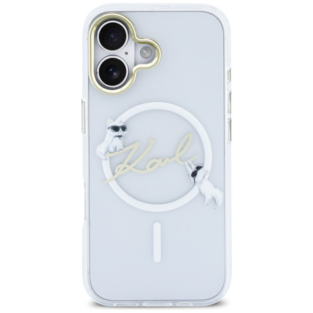 Etui Karl Lagerfeld IML Choupettes Karl Script Logo MagSafe do iPhone 17 przezroczysty