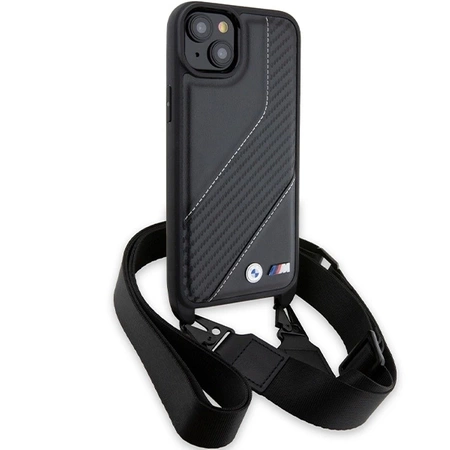 Etui BMW M Edition Carbon Stripe & Strap na iPhone 15 / 14 / 13 - czarne