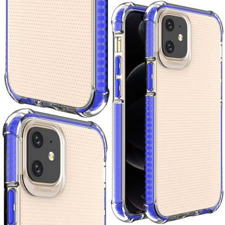 Spring Armor żelowy elastyczny pancerny pokrowiec z kolorową ramką do iPhone 12 mini niebieski