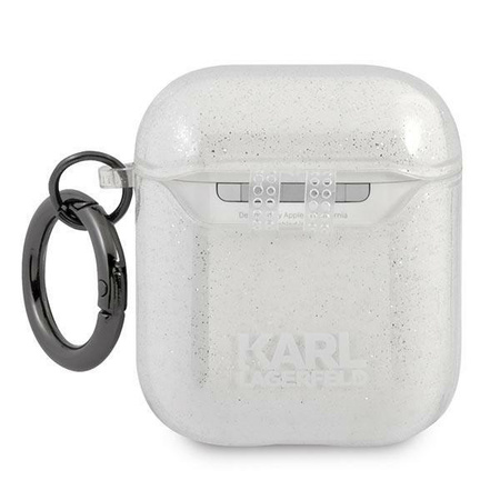 Karl Lagerfeld KLA2UKHGS AirPods cover srebrny/silver Glitter Karl`s Head