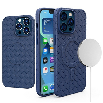 Plecione etui MagSafe Woven Case do iPhone 13 Pro Max - granatowe