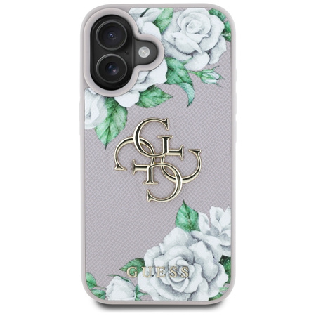 GUESS CASE DO IPHONE 16 GRINDED ROSES Z LOGO 4G OCHRONA PRZED USZKODZENIAMI