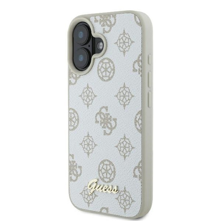 GUESS HARDCASE DO IPHONE 16.1 PEONY SCRIPT LOGO Z MAGNETYCZNYM DO MAGSAFE