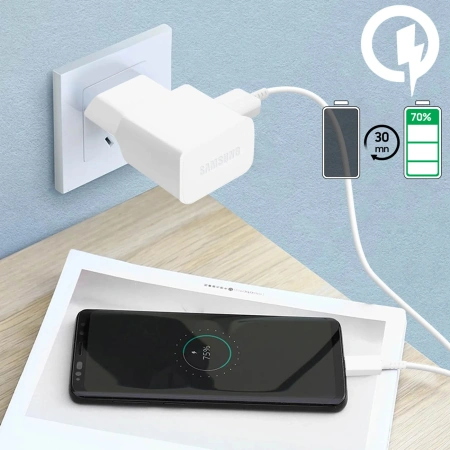 SAMSUNG ŁADOWARKA 15W USB-A DO TELEFONÓW Z KABLEM USB-C 1M SZYBKIE