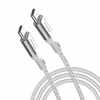 INNOSTYLE POWERFLEX KABEL USB-C SZYBKIE ŁADOWANIE DO IPHONE SAMSUNG 3A 60W KEVLAR 2M SREBRNY