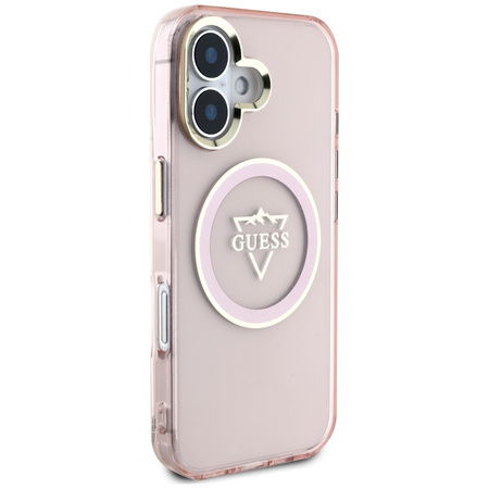 GUESS ETUI DO IPHONE 16 TPU MAGNETYCZNE Z LOGO METAL MOUNTAIN DO MAGSAFE