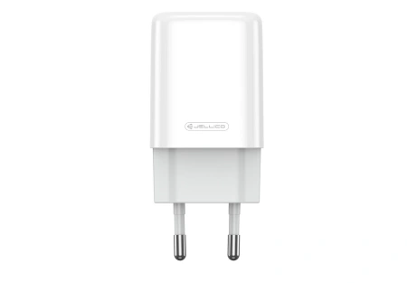 JELLICO ładowarka sieciowa EU02 2.4A 12W 2xUSB + kabel Micro Biały