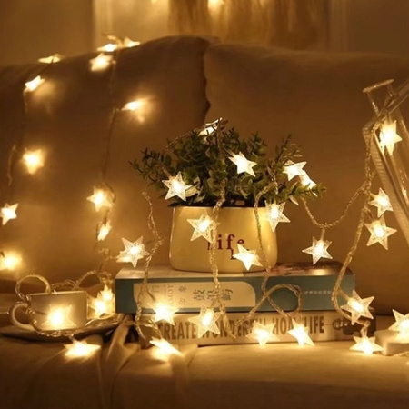 BELINE LAMPKI LED SNOWFLAKE CIEPŁE BIAŁE 3M 20 LAMPEK ZASILANE BATERIA 3XAA