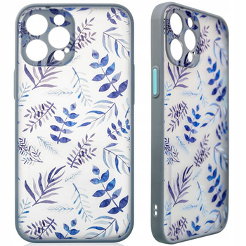 HURTEL CASE ETUI DO IPHONE 12 PRO MAX POKROWIEC Z KWIATAMI CIEMNONIEBIESKI