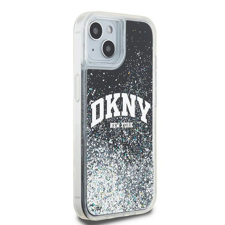 DKNY ETUI HARDCASE DO IPHONE 15 14 13 6.1 LIQUID GLITTER Z DODATKOWYM LOGO
