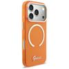 Etui Guess IML Script Metal MagSafe do iPhone 17 Pro Max pomarańczowy