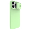 Silikonowe etui Nillkin CamShield Silky Silicone Case do iPhone 15 Pro z osłoną na aparat - miętowe