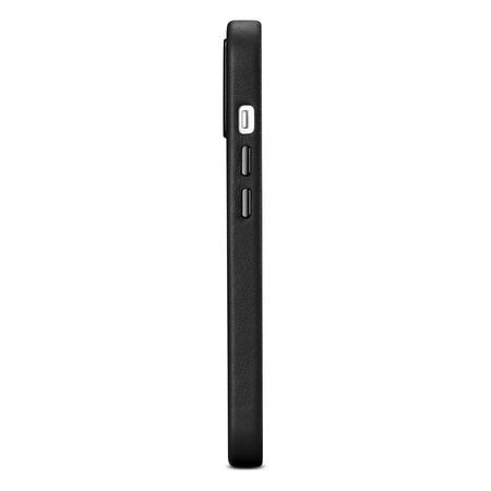 iCarer Case Leather pokrowiec etui z naturalnej skóry do iPhone 14 Plus czarny (kompatybilne z MagSafe)