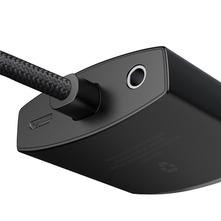 Baseus Lite Series przejściówka adapter HDMI do VGA + mini jack 3,5mm / zasilanie micro USB czarny (WKQX010101)