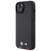 Etui BMW Leather Stamp Tricolor do iPhone 15 Plus - czarne
