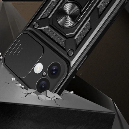 HURTEL ETUI HYBRID ARMOR CAMSHIELD DO IPHONE 16 Z PODSTAWKĄ OCHRONĄ APARATU