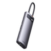 Baseus Metal Gleam Series stacja dokująca HUB 7 w 1 USB Typ C - 2 x HDMI / 3 x USB 3.2 Gen. 1 / 1 x Power Delivery / 1 x RJ-45 Ethernet szary (WKWG040113)