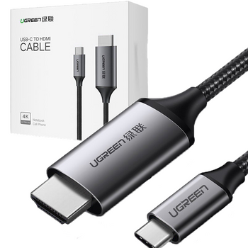 Ugreen kabel przewód HDMI - USB Typ C 4K 60 Hz 1,5 m czarno-szary (MM142 50570)