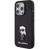 Etui Karl Lagerfeld Fixed Glitter Ikonik Logo Metal Pin do iPhone 15 Pro - czarne