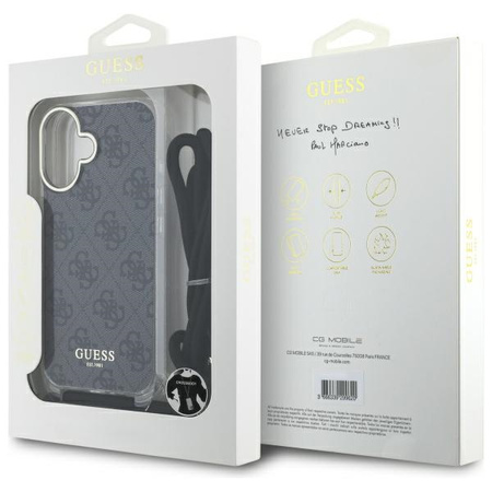 GUESS HARDCASE POKROWIEC DO IPHONE 16 6.1 CALA Z PASEM CROSSBODY OCHRONNY