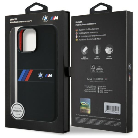 BMW ETUI HARDCASE SILIKONOWE DO IPHONE 16 PRO MAX DO MAGSAFE MIDDLE STRIPE