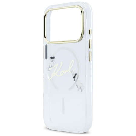 Etui Karl Lagerfeld IML Choupettes Karl Script Logo MagSafe do iPhone 17 Pro Max przezroczysty
