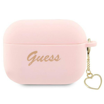 Etui Guess GUAP2LSCHSP na AirPods Pro 2 cover - różowe Silicone Charm Heart Collection